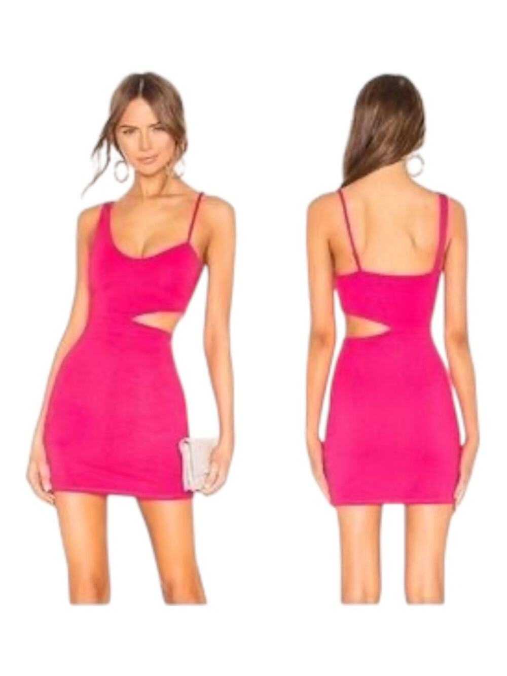H:ours Lambert Mini Dress in Hot Pink Cut Outs NWT XS